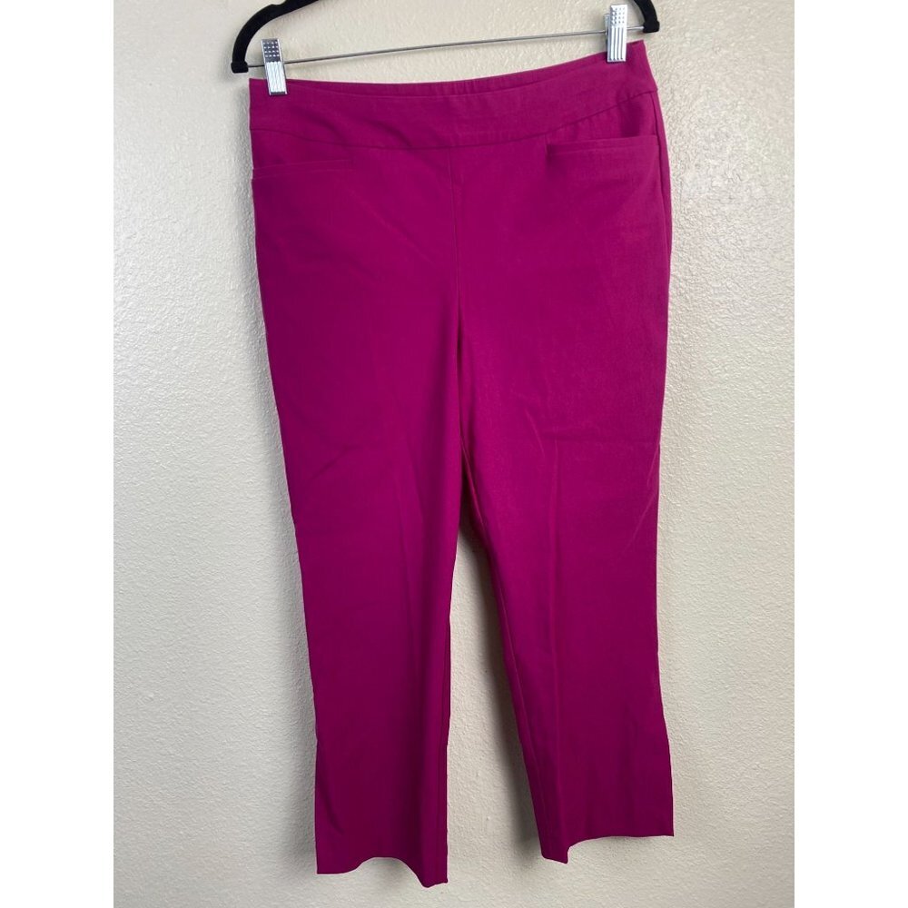 Chico's Womens Pants size 6 Pink Barbie Office Career Stretch Crop contemporary